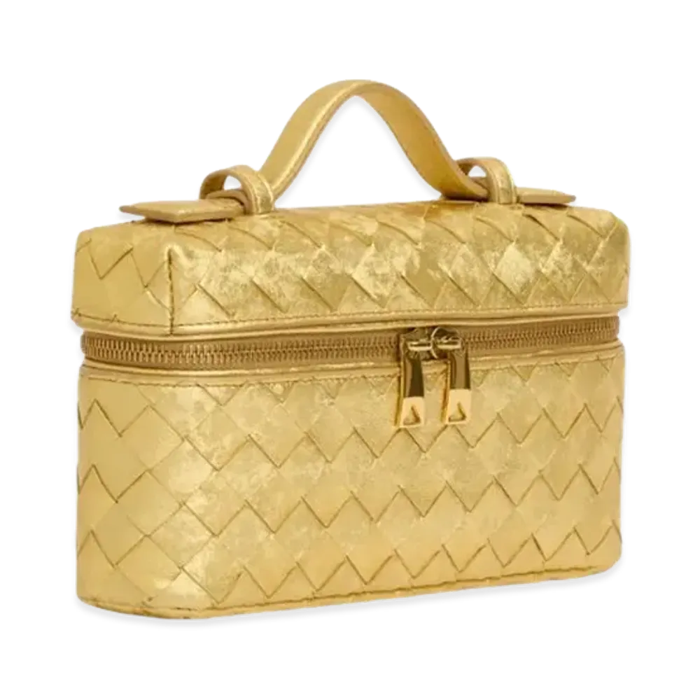 Bottega Veneta Women's Bang Leather Vanity Case "Beige"
