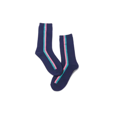 atmos pink Vertical Line Socks "Navy"