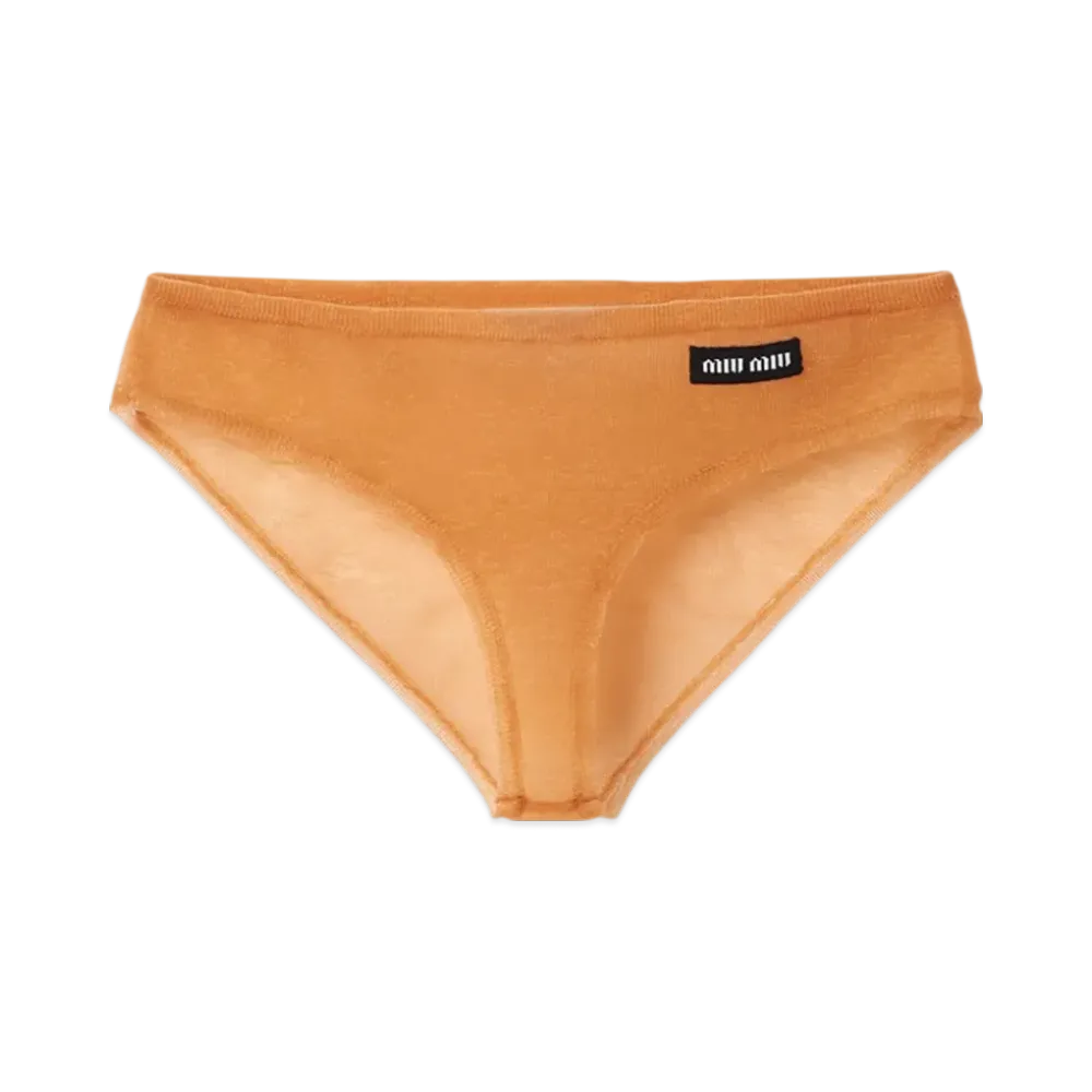 MIU MIU Women's Nylon Panties "Apricot"