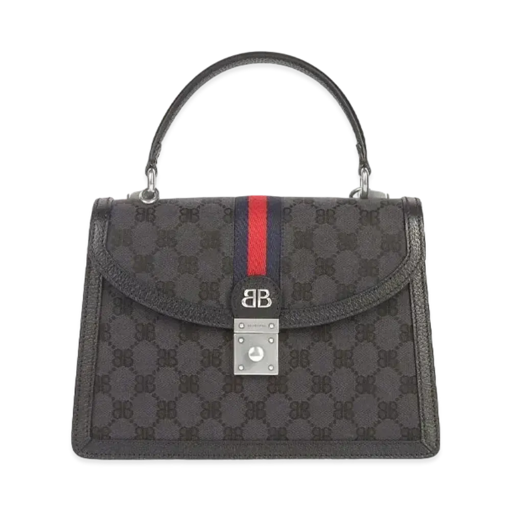 GUCCI x Balenciaga The Hacker Small Handbag Canvas Jacquard "Black"