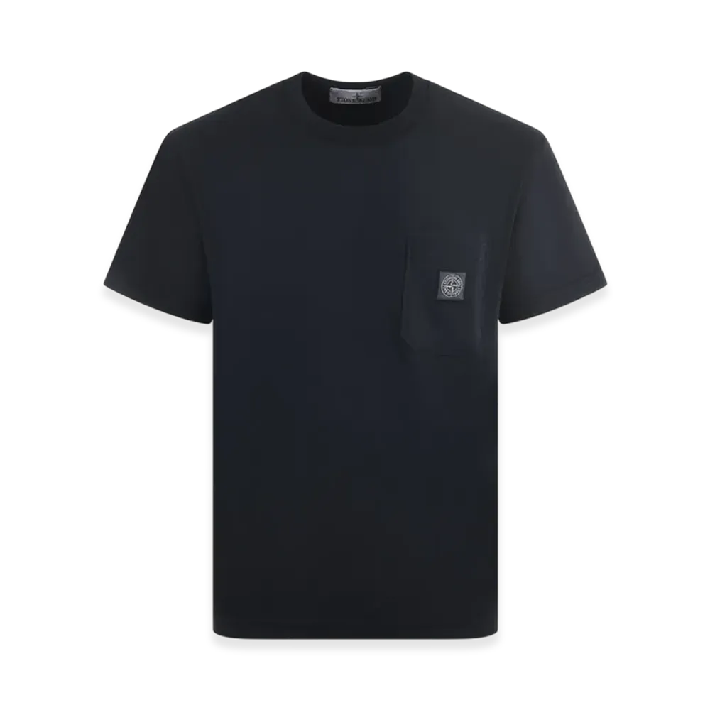 Stone Island 21957 Organic Cotton Jersey Fissato Effect T-Shirt - 23SS "Navy Blue"