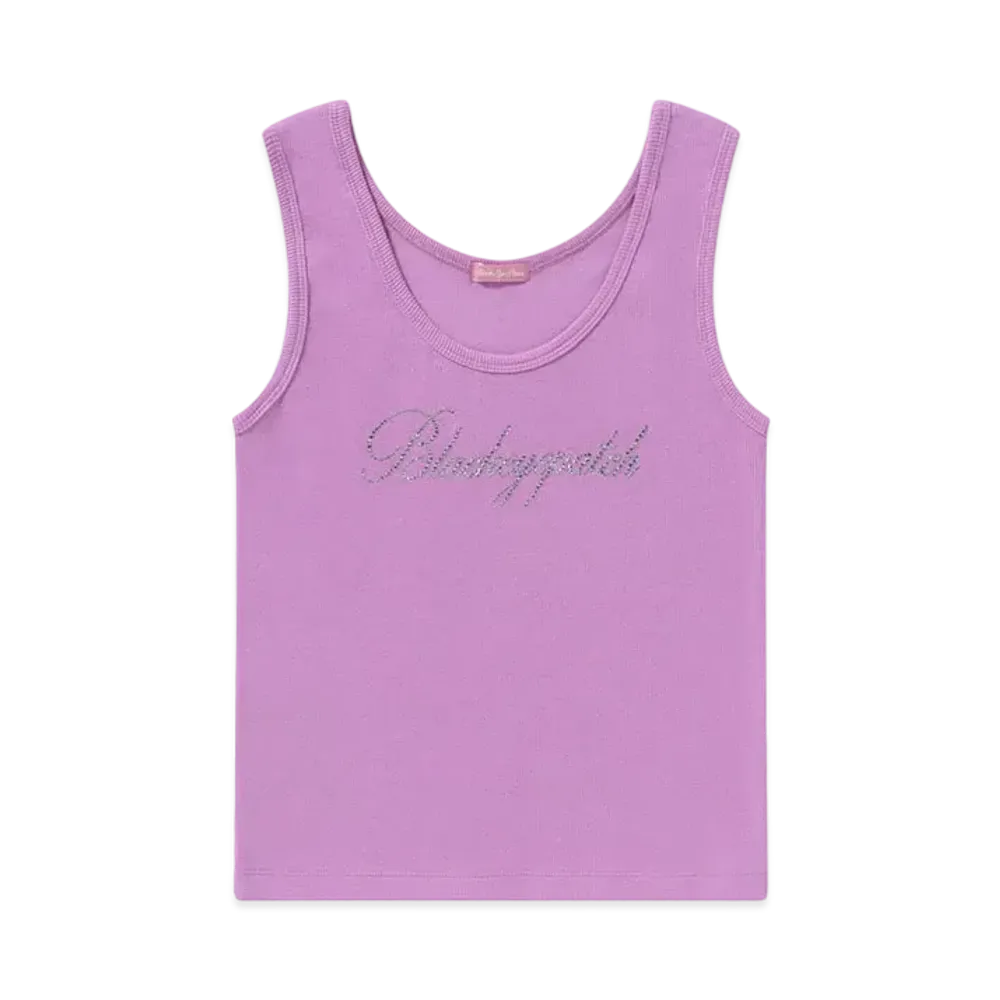 BlackEyePatch Rhinestone Script Logo Tank "Pink"