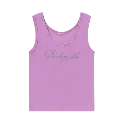 BlackEyePatch Rhinestone Script Logo Tank "Pink"