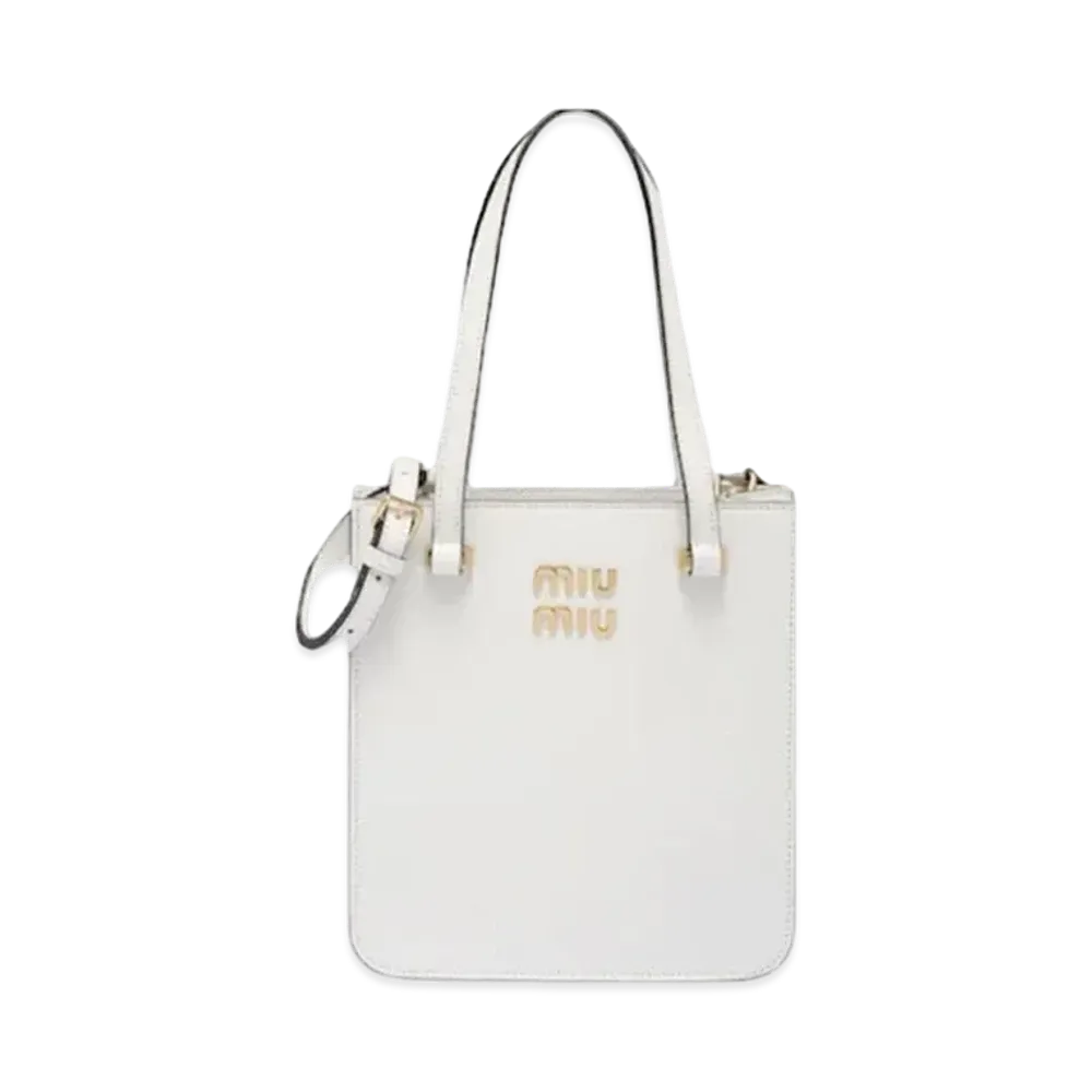 MIU MIU Madras Leather Handbag "White"