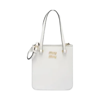 MIU MIU Madras Leather Handbag "White"