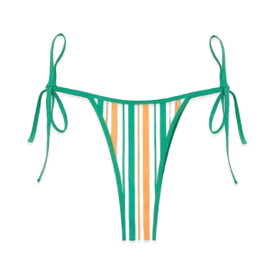 Casablanca Striped String Bikini Bottom "Orange, Green And White"
