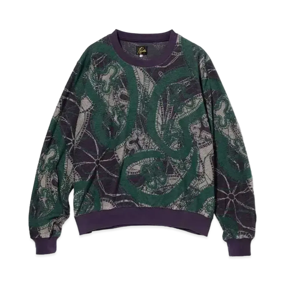 Needles CREW SWEAT SHIRT - PAPILLON PILE JQ. "Green"