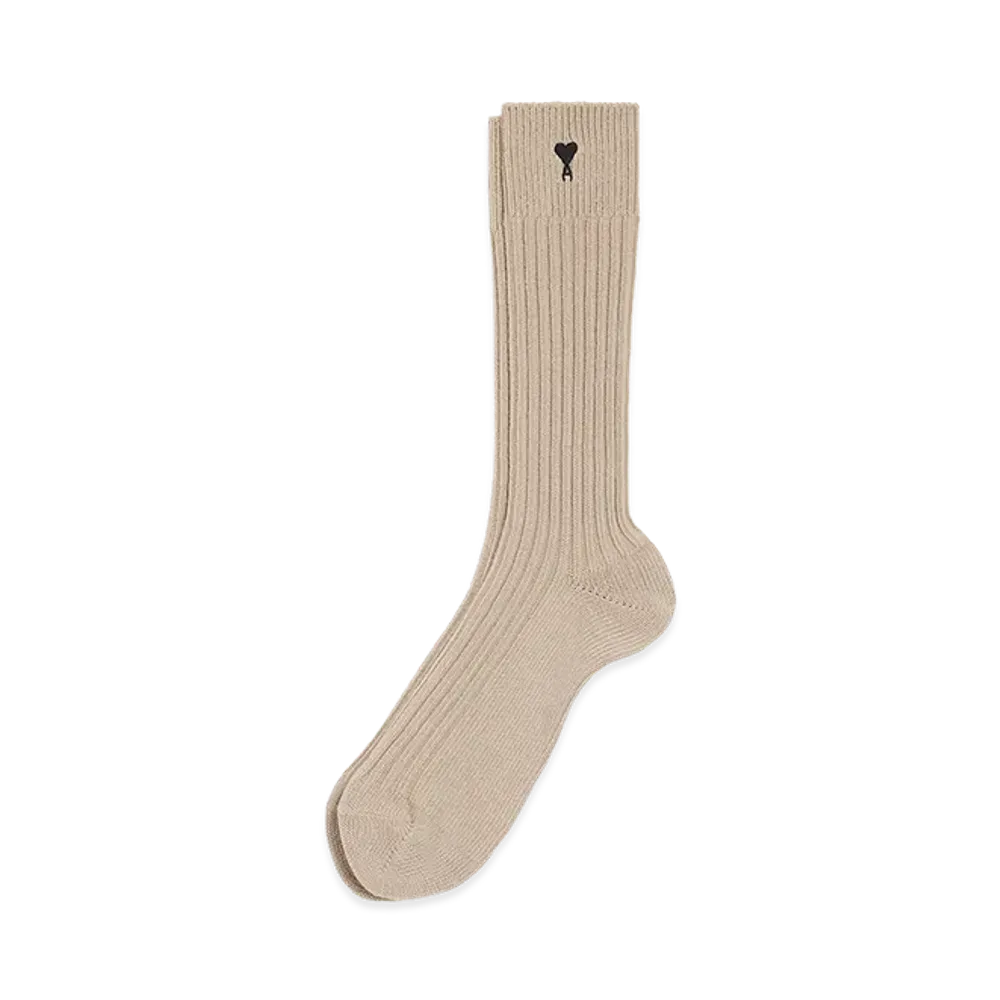 AMI PARIS Cotton Ami De Coeur Socks "Beige"