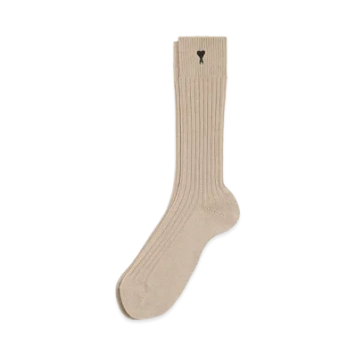AMI PARIS Cotton Ami De Coeur Socks "Beige"