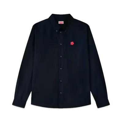 KENZO 'BOKE FLOWER' Embroidery Cotton Poplin Shirt "Black"