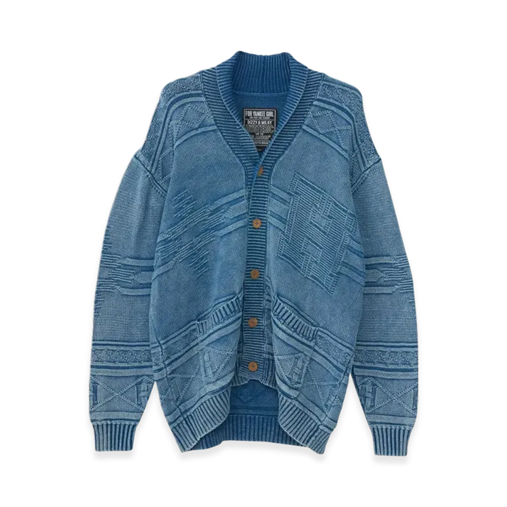 HYSTERIC GLAMOUR Original Blues Hysteric Woman Cardigan "Dark Indigo Blue"