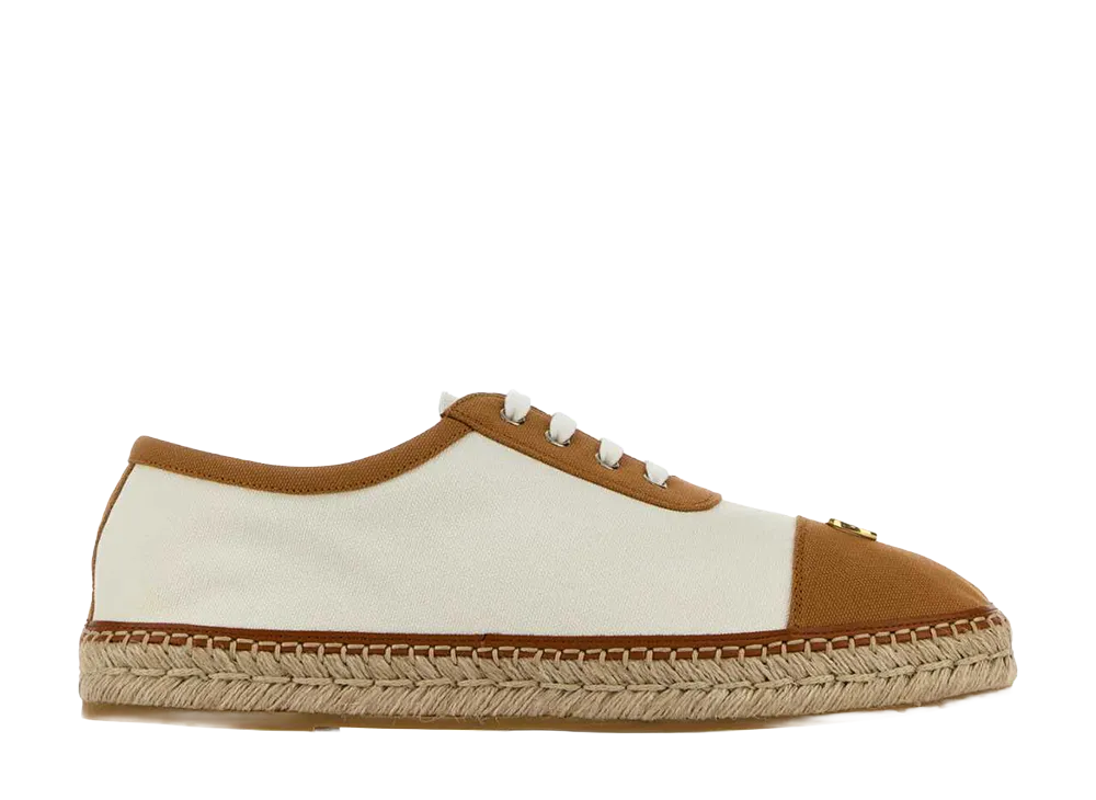 Valentino Garavani Two-Tone Canvas Espadrilles "Camel"