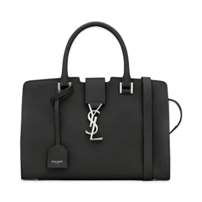SAINT LAURENT Cabas Ysl Baby In Grained Leather "Black"