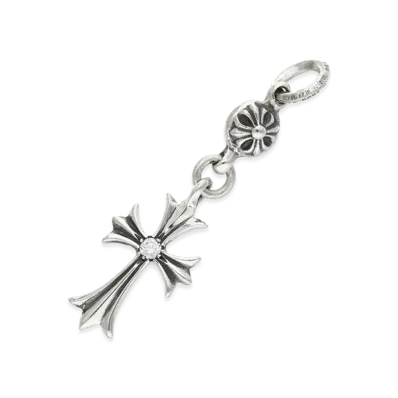 Chrome Hearts 1 Ball Tiny CH Cross 1 Diamond Pendant Silver 925 "Silver"