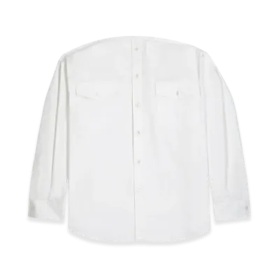 MM6 Maison Margiela Women's Collarless Denim Shirt "Dirty Wash"