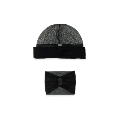 Saint Laurent Women's Viscose Hat, Headband And Choker Set "Black"