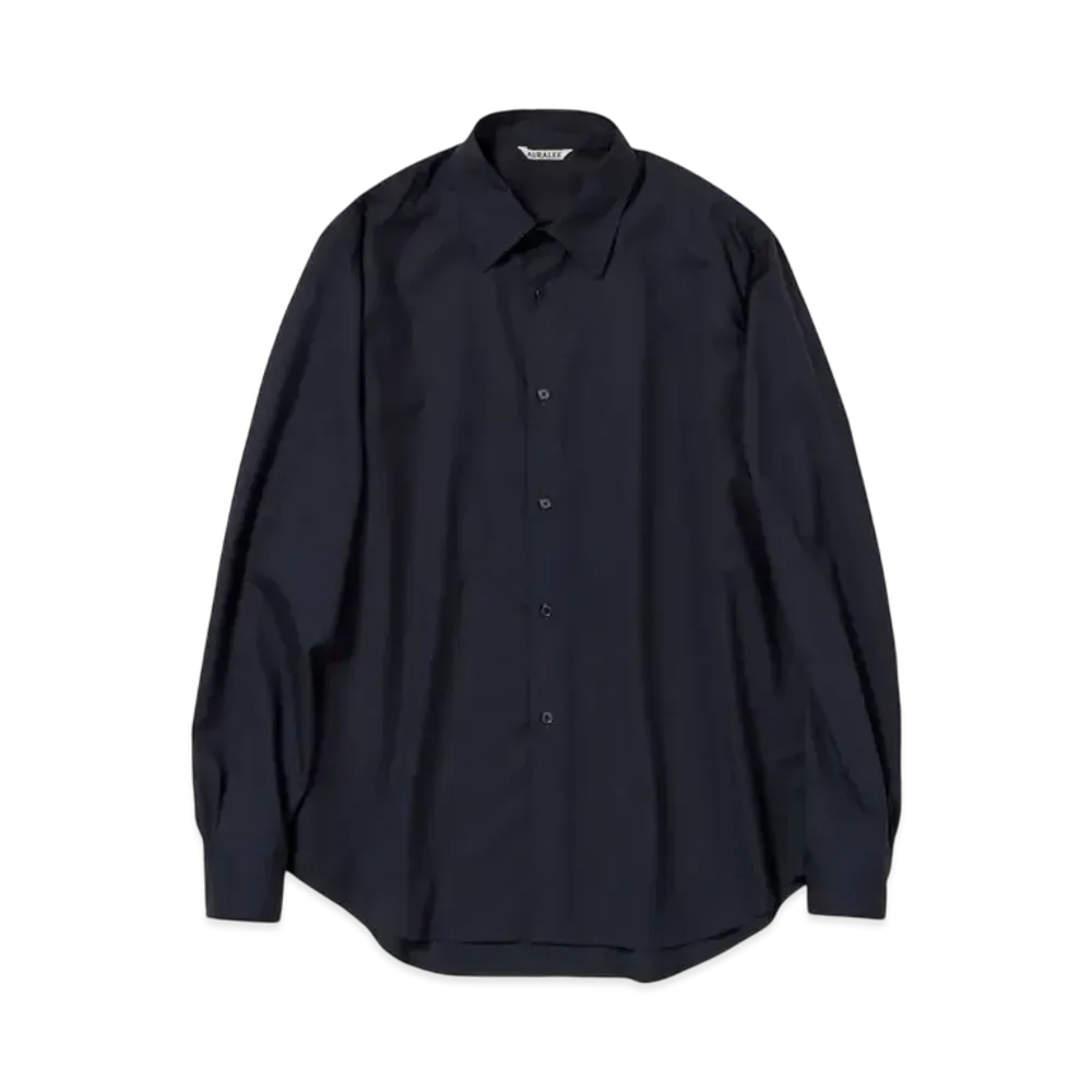 AURALEE Super Fine Tropical Wool Shirt "Dark Navy"
