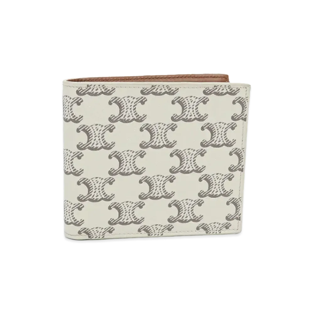 CELINE Triomphe Canvas Bifold Wallet "White"
