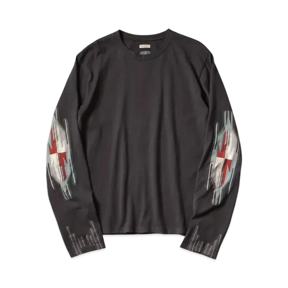 KAPITAL Ortega Crew Long Tee "Charcoal"