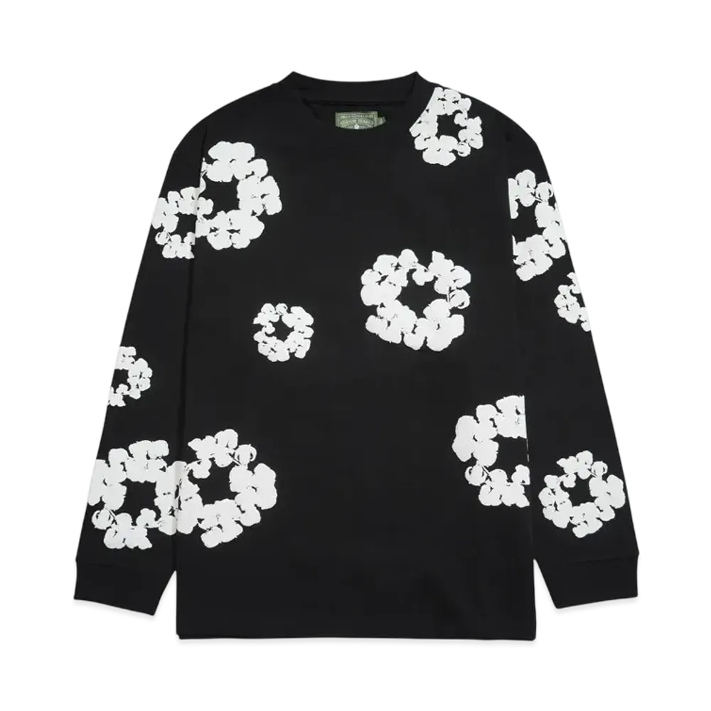 DENIM TEARS Long Sleeve Cotton Wreath Tee "Black"