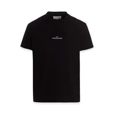 Maison Margiela T-Shirt With Contrasting Embroidered Logo "White/Black"