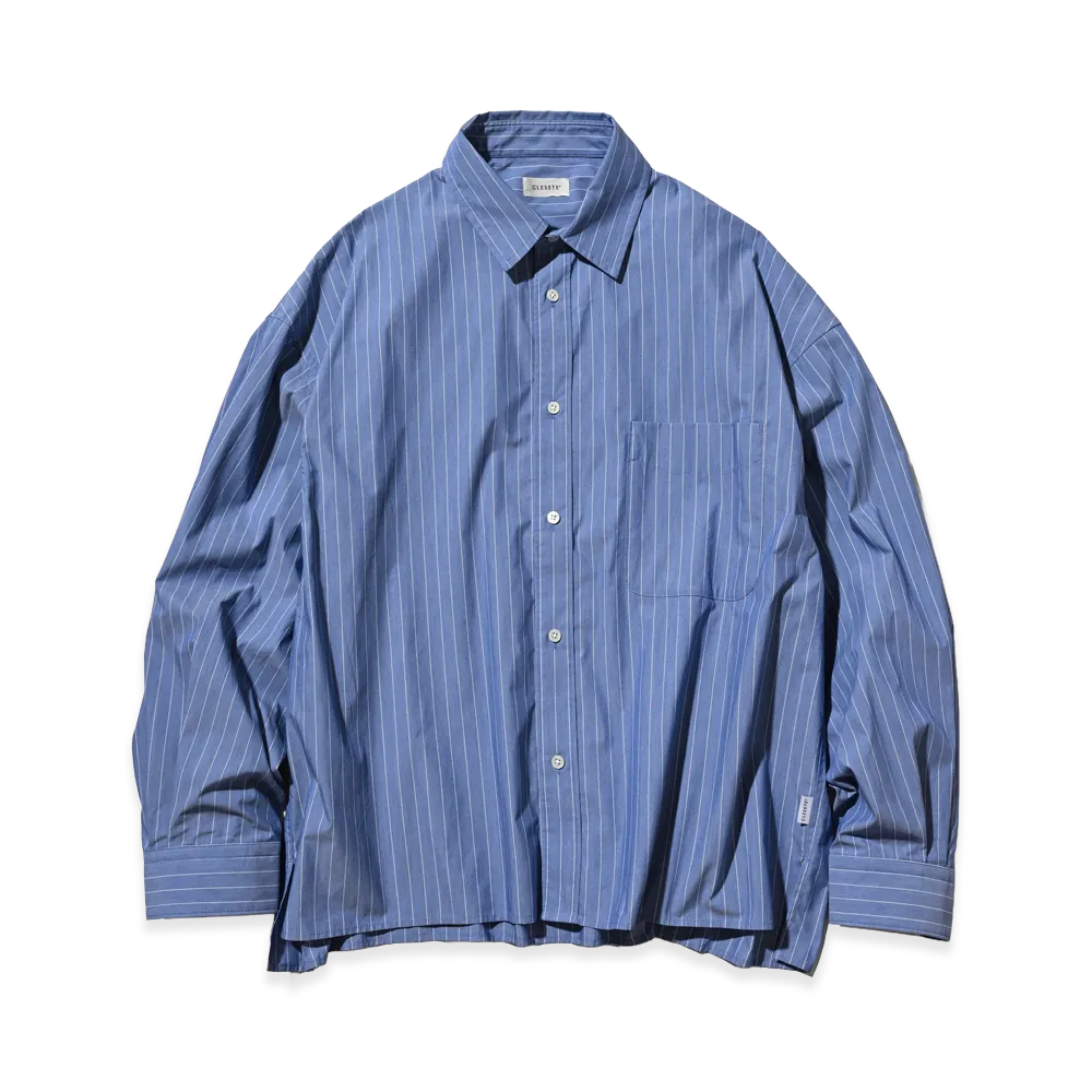 CLESSTE Striped Everyday Box Fit L/S Shirt "Blue Stripe"