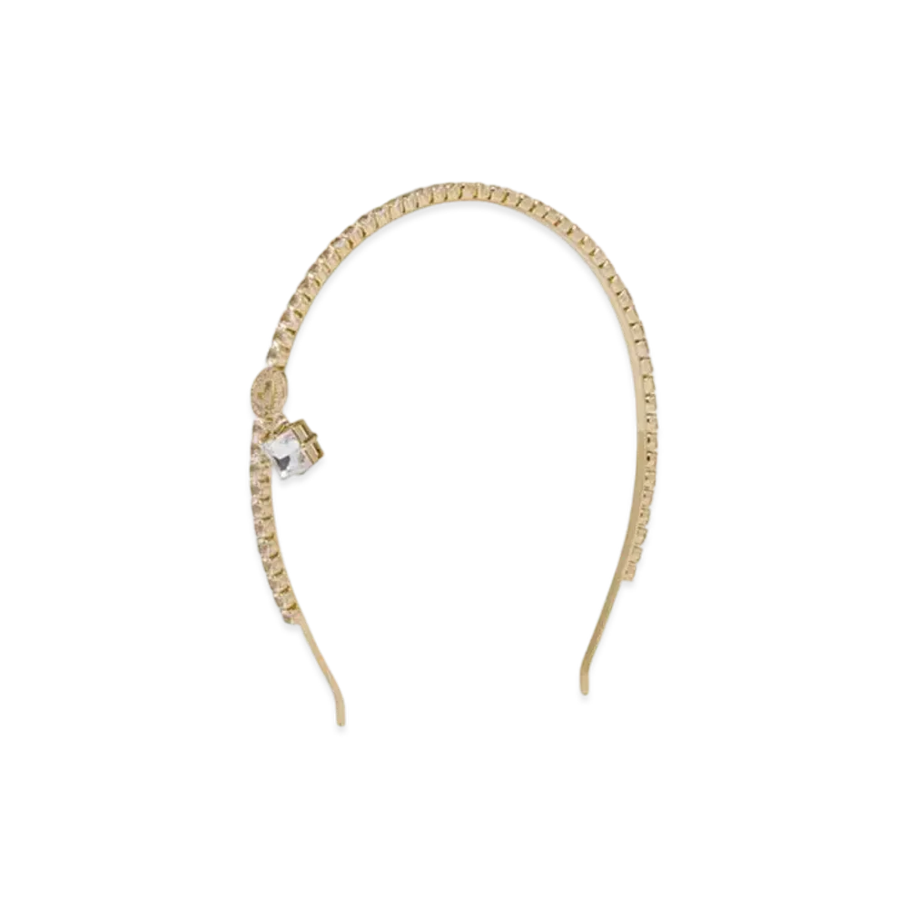 MIU MIU Miu Pave Crystal With Rigid Headband "Gold/Crystal"