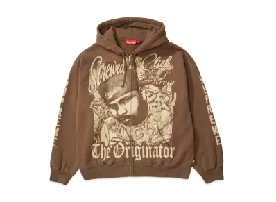 Supreme x DJ Screw Zip Up Hooded Sweatshirt "Dusty Brown"