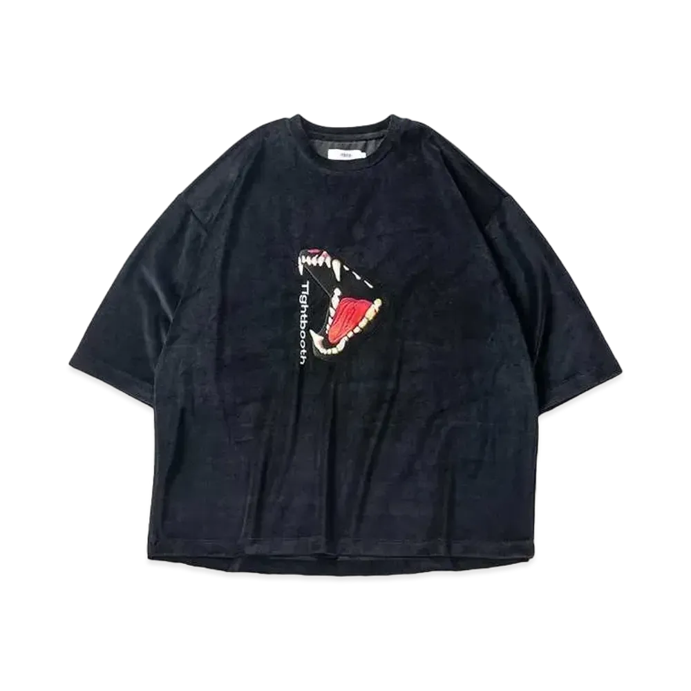 TIGHTBOOTH Bite Velour 3/4 Sleeve Tee "Black"