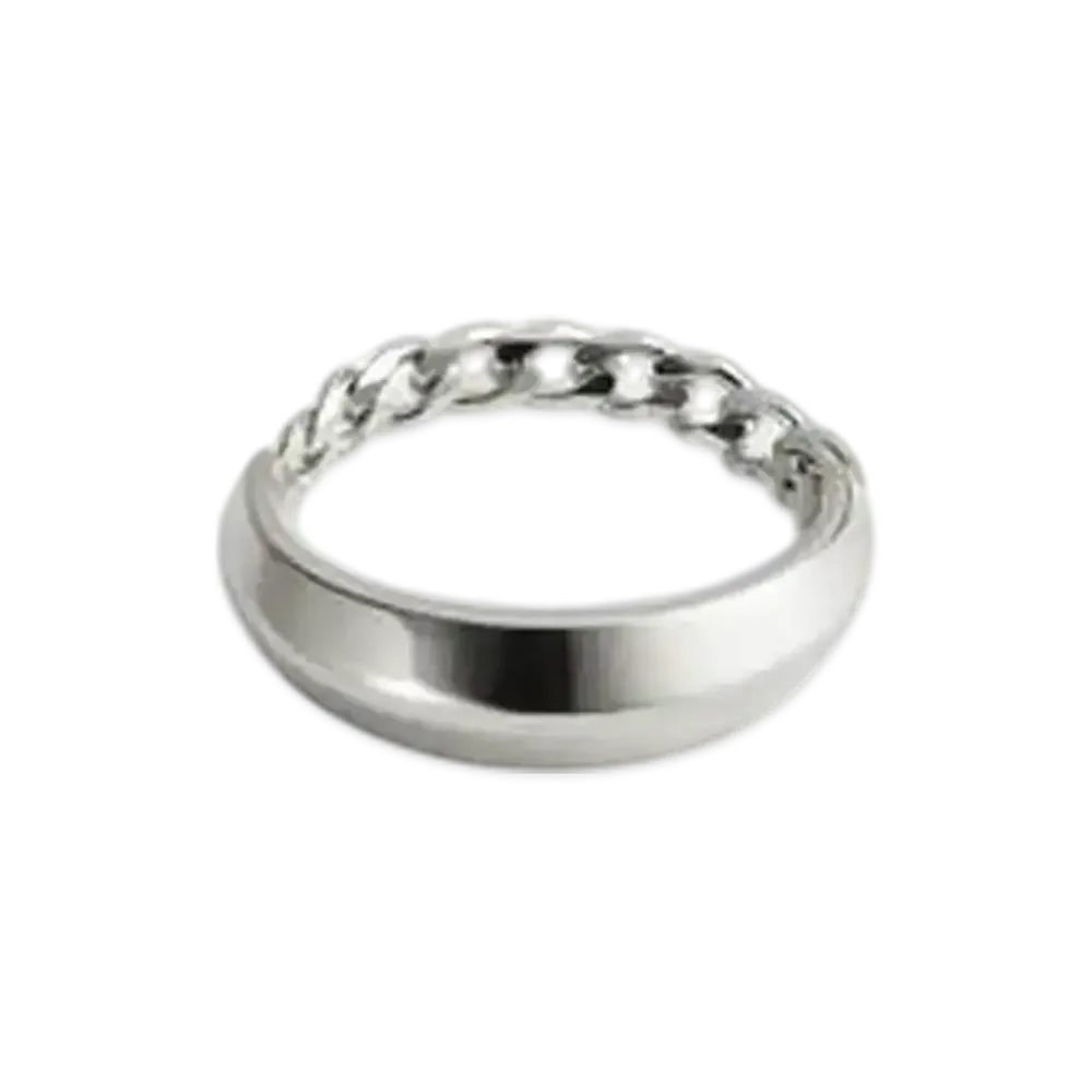Bottega Veneta Detail Chain Ring "Silver"
