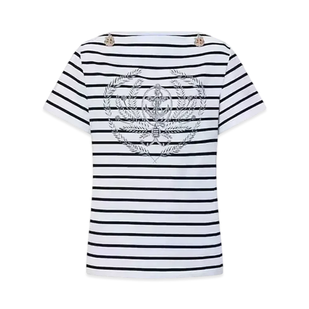 Louis Vuitton Striped Anchor Tshirt "Profond Marine"