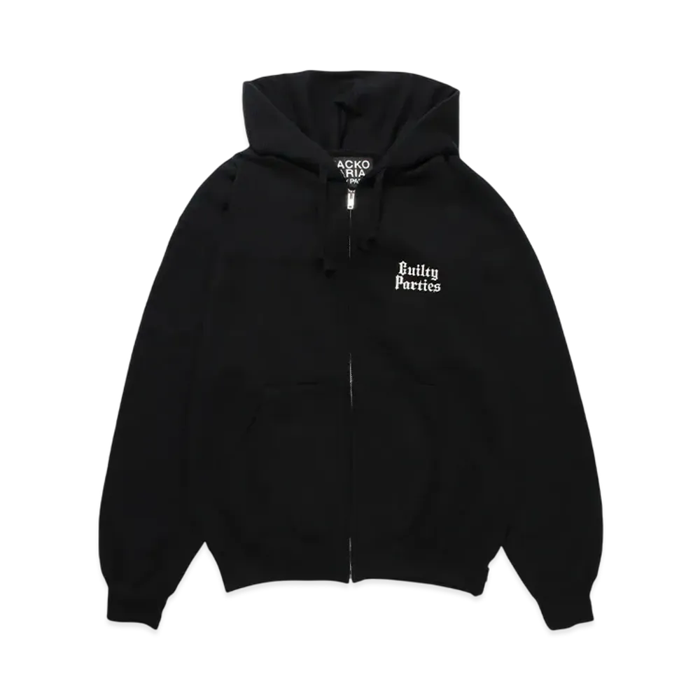 WACKO MARIA Middle Weight Zip Hooded Sweat Shirt "Black"