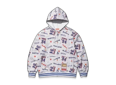 Supreme x Mitchell & Ness Teams Zip Up Hooded Sweatshirt "Ash Grey"