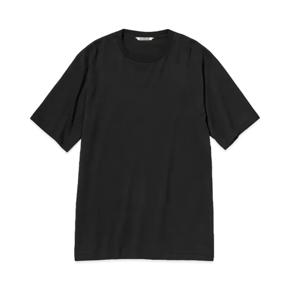 AURALEE Luster Plaiting Tee "Black"