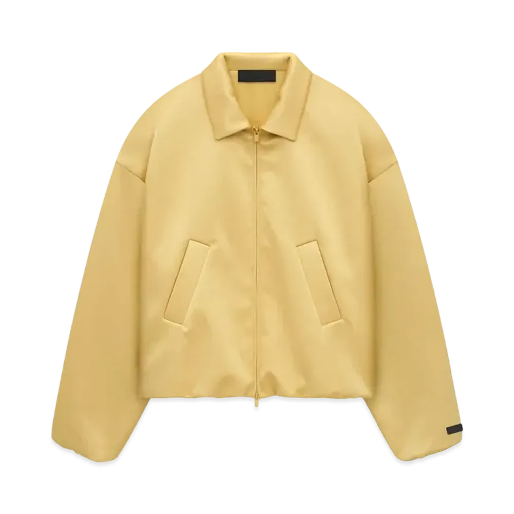 FEAR OF GOD Essentials Womens Satin Nylon Bomber Jacket "Amber"