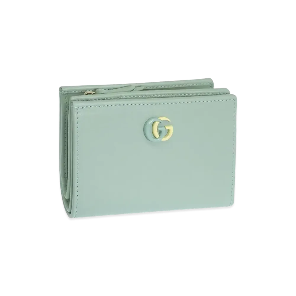 GUCCI Women's Bifold Wallet Compact Wallet Leather "Green"