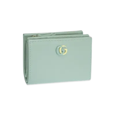 GUCCI Women's Bifold Wallet Compact Wallet Leather "Green"
