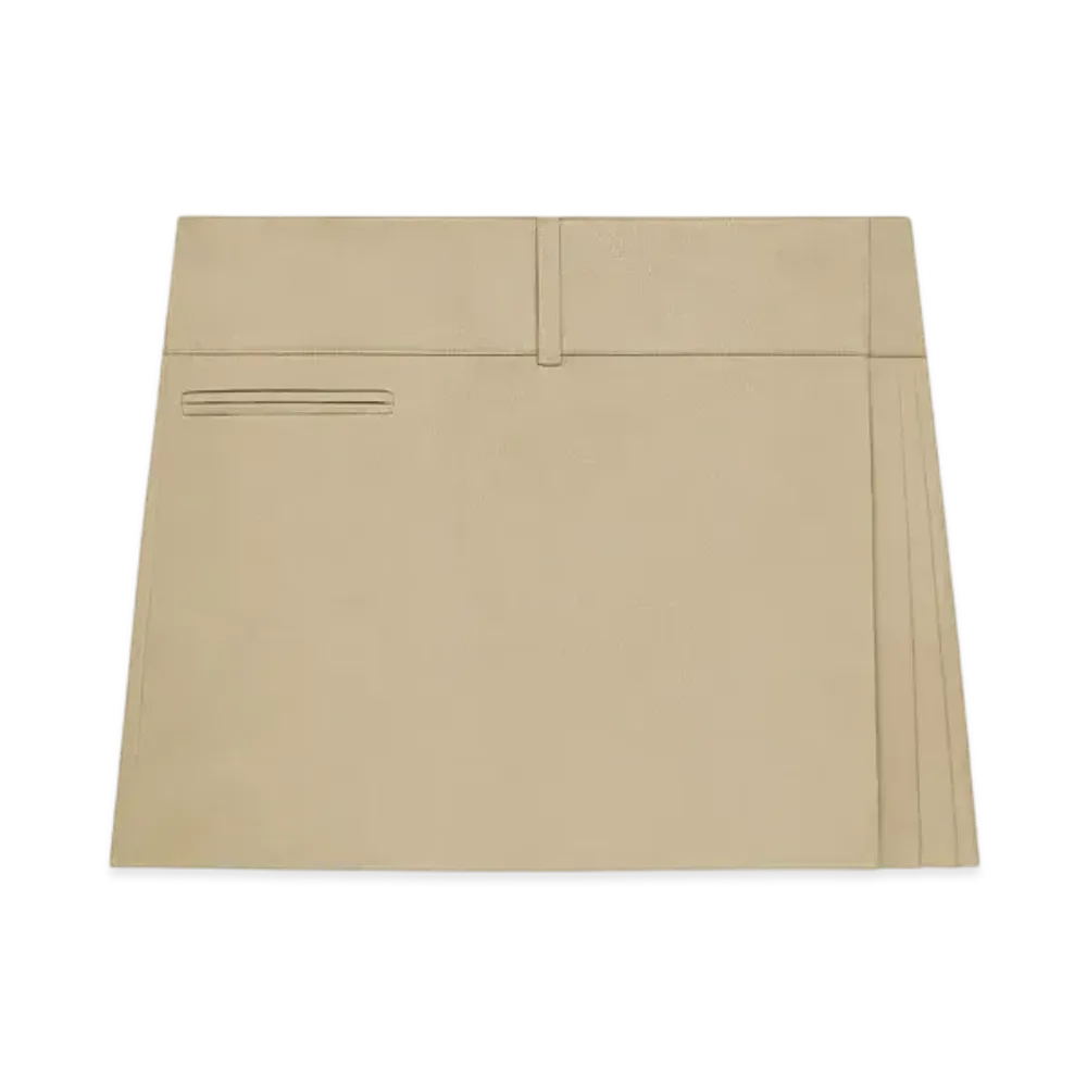 Courreges Belted Pleated Mini Skirt "Beige"