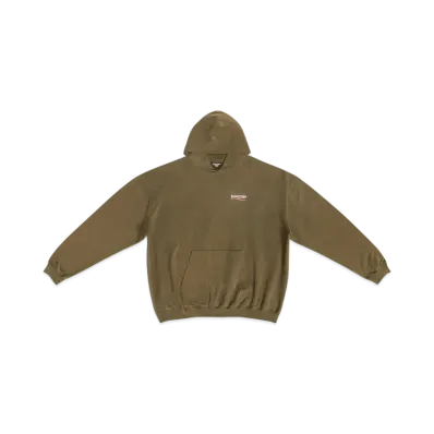 BALENCIAGA MENS Political Campaign Large Fit Hoodie "Khaki"