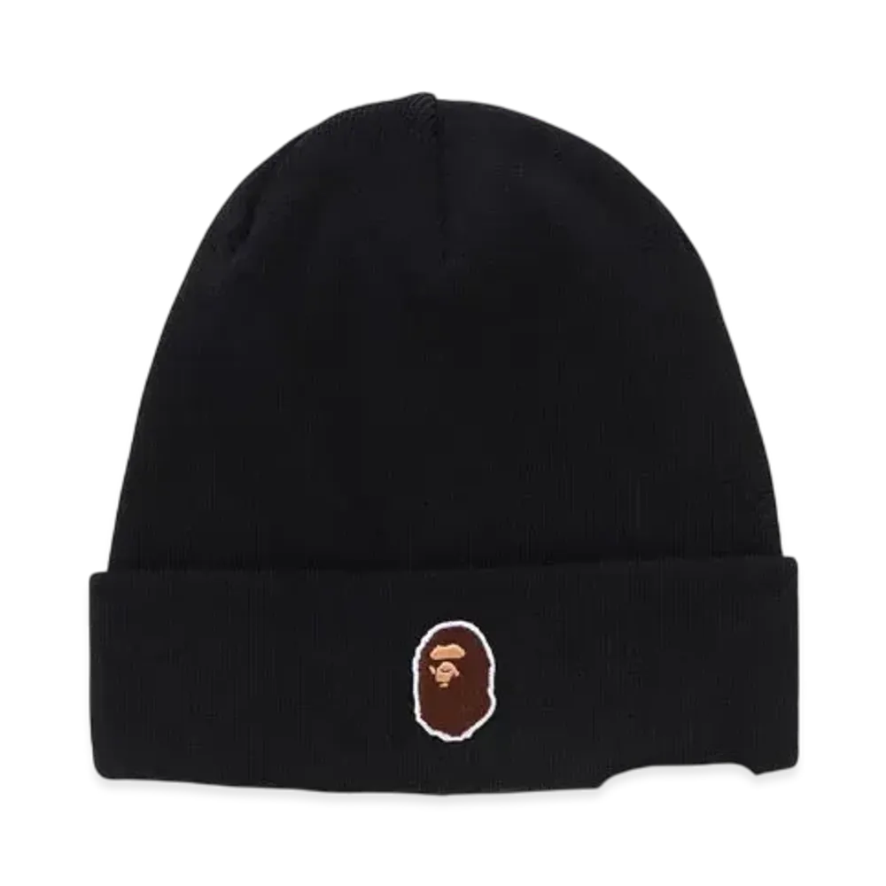 A BATHING APE One Point Ape Head Knit Cap "Black"