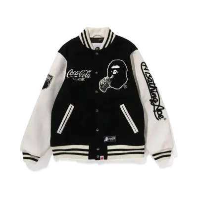 A BATHING APE x COCA COLA Varsity Jacket "Black"