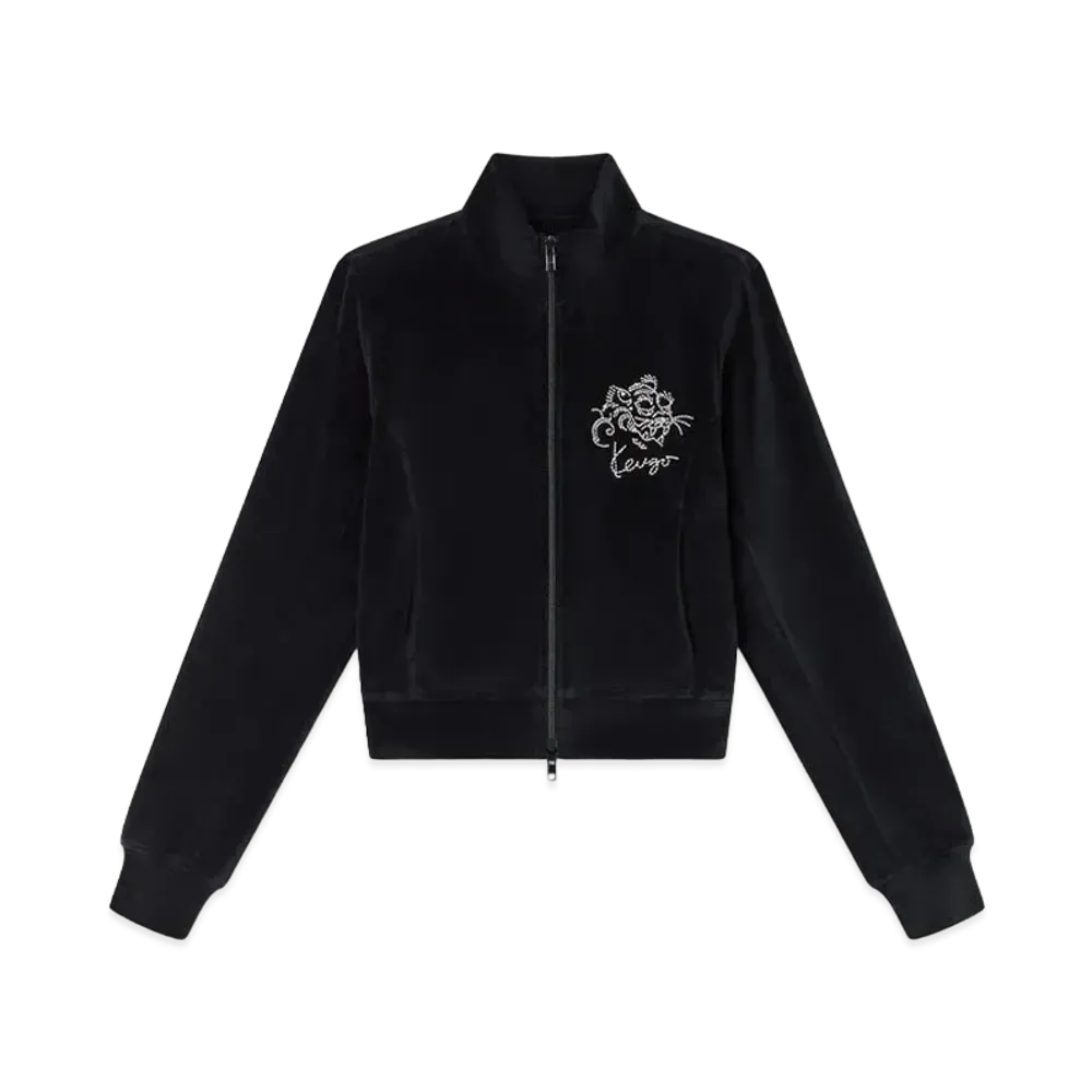 KENZO 'Star Tiger' Embroidery Velvet Track Jacket "Black"