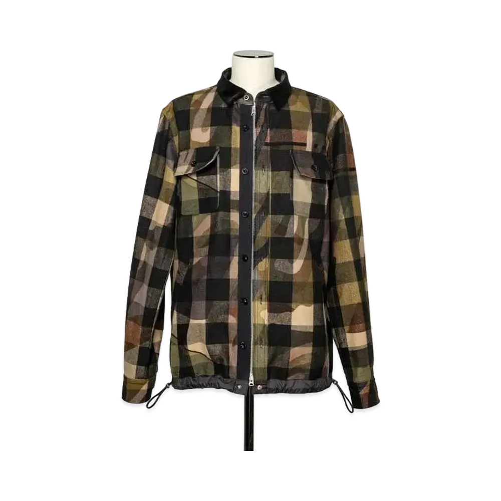sacai KAWS Plaid Shirt "Camo"