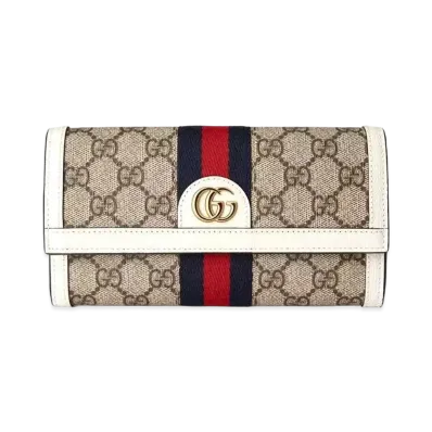 GUCCI Ophidia GG Continental Wallet "Beige"