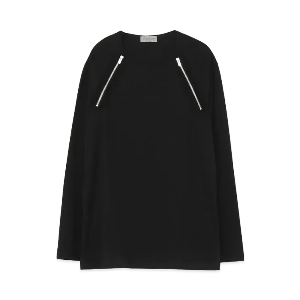 Yohji Yamamoto Pour Homme 30/-CORMA PLAIN STITCH ZIP FASTENER LONG SLEEVES "Black"