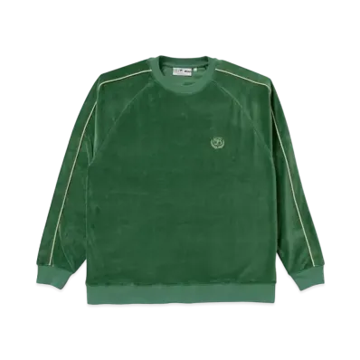 BlackEyePatch B EMBLEM PIPING VELOUR CREW "Green"