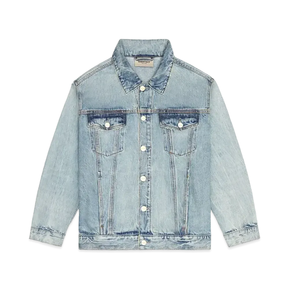 FEAR OF GOD ESSENTIALS Denim Trucker Jacket "Light Indigo"