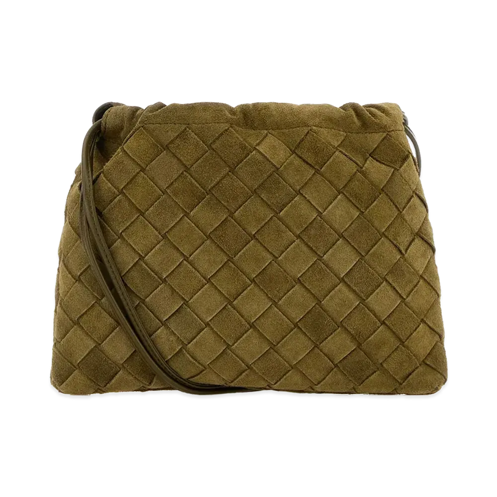 Bottega Veneta Women's Suede Crossbody Bag "Army Green"