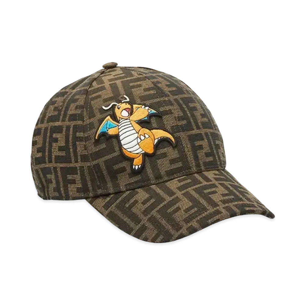 Pokemon x Fragment x FENDI Dragonite FF Fabric Baseball Cap "Brown"