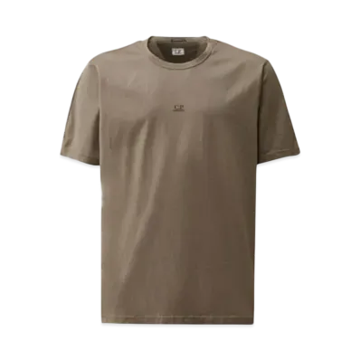 C.P. Company 70/2 Mercerized Jersey Printed Logo T-Shirt "Smoked Pearl Grey"